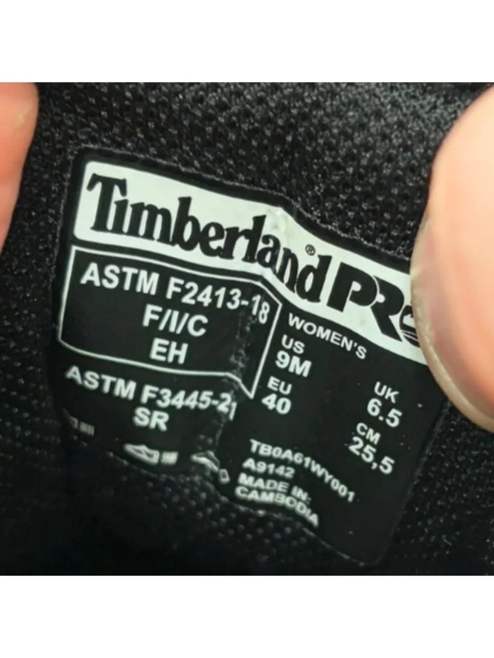 Timberland Pro Intercept EH Womens Size 9 Black Steel Toe Safety Work Shoes